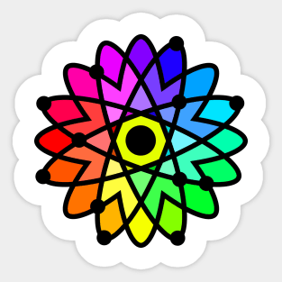 Rainbow Flowers Atom - Sunflowers Sticker